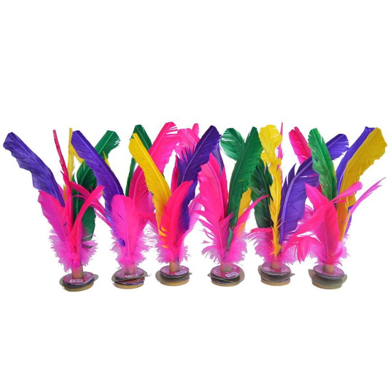 6pcs Colorful Feathers Kick Shuttlecock Chinese Jianzi Foot Sports Outdoor Toy Game