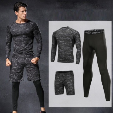 Fitness Sport Suit Outdoor Jogging Tracksuit Compression Sports Clothing Tight Workout Sport Wear Men's Sportswear Running Set