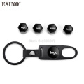 4 x Car Styling ST RS GT 5.0 Stainless Steel Zinc Alloy Wheel Tire Valve Ste Caps With Mini Wrench Key Chain For Mustang Shelby