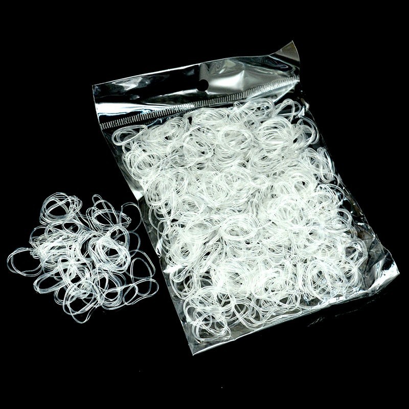 1000Pcs Disposable Elastic Rubber Band Mini Hair Bands Stationery Office School Rubber Bands for Girlsl Kids 2cm