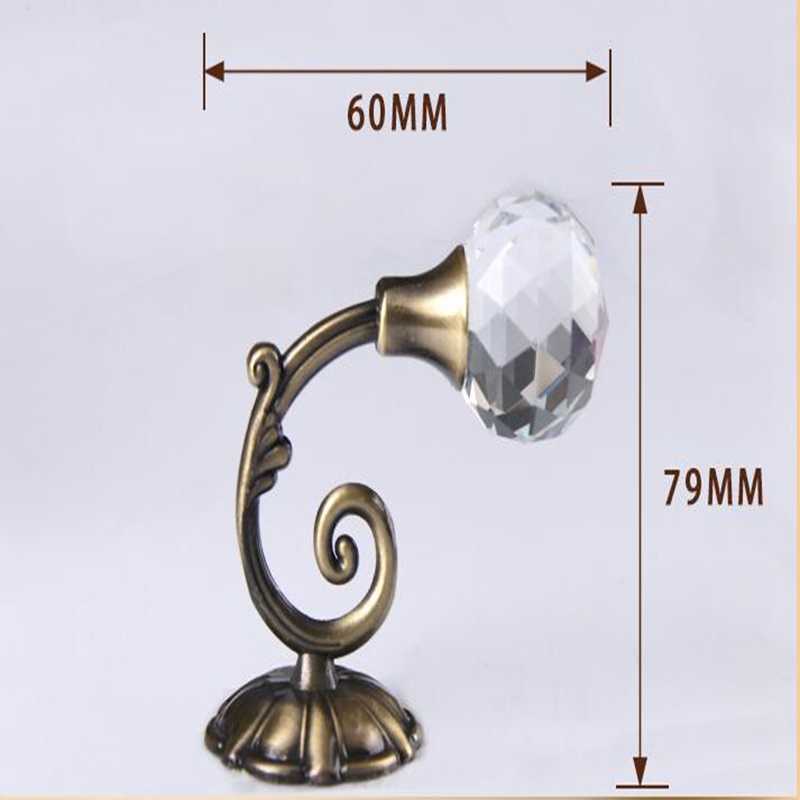 2PCS/Pair Vintage European High-grade Crystal Rose Pattern Wall Tieback Curtain Hook Tassel Towel Hanger For Cloth-hat Hook #20