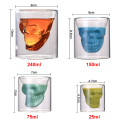 4pcs Double Wall Wine Glass Crystal Cup Shot Glasses Set Party Skeleton Skull High Borosilicate Brandy Snifters Whisky Bar Tools