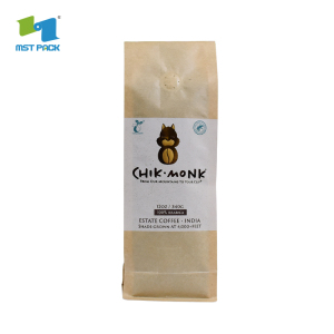 PLA Kraft Paper 250g 340g 500g 1kg 2kg Compostable Coffee Bags with Valve