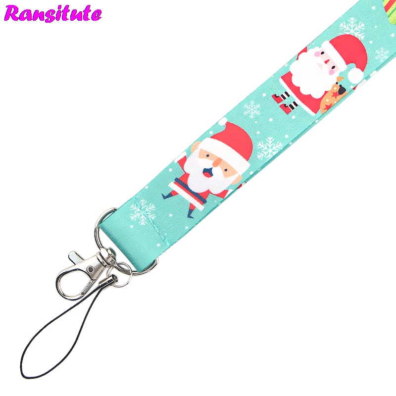 Christmas Series Christmas Father Neckband Lanyard Key ID Card Mobile Phone Strap Multifunctional Mobile Phone Decoration R701