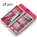 18 PCS Nail Clippers Cutter Set Stainless Steel Pedicure Professional Nail Clipper Set Cuticle Eagle Hook Tweezer Manicure Beaut