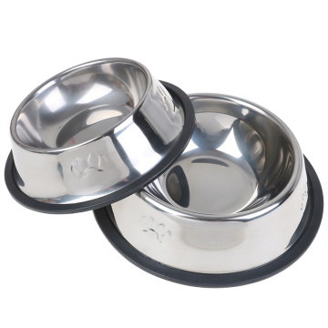 1pc Dog Cat Bowls Stainless Steel Travel Footprint Feeding Feeder Water Bowl For Pet Dog Cats Puppy Outdoor Food Dish 2 Sizes