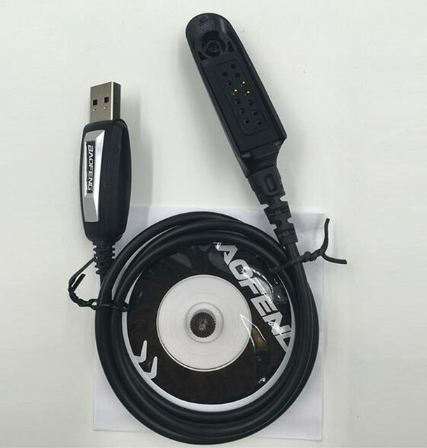 Original BAOFENG UV-9R PLUS bf-a58 2 Pins USB Programming Cable with CD Driver waterproof BAOFENG A58 walkie talkie