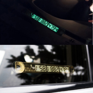 Car Sticker Night Luminous Car Temporary Parking Card Plate Suckers Phone Number Card Sticker Telephone Number Card Car Styling