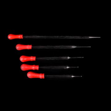 12CM 10PC Glass Experiment Medical Pipette Dropper Transfer Pipette Lab Supplies With Red Rub