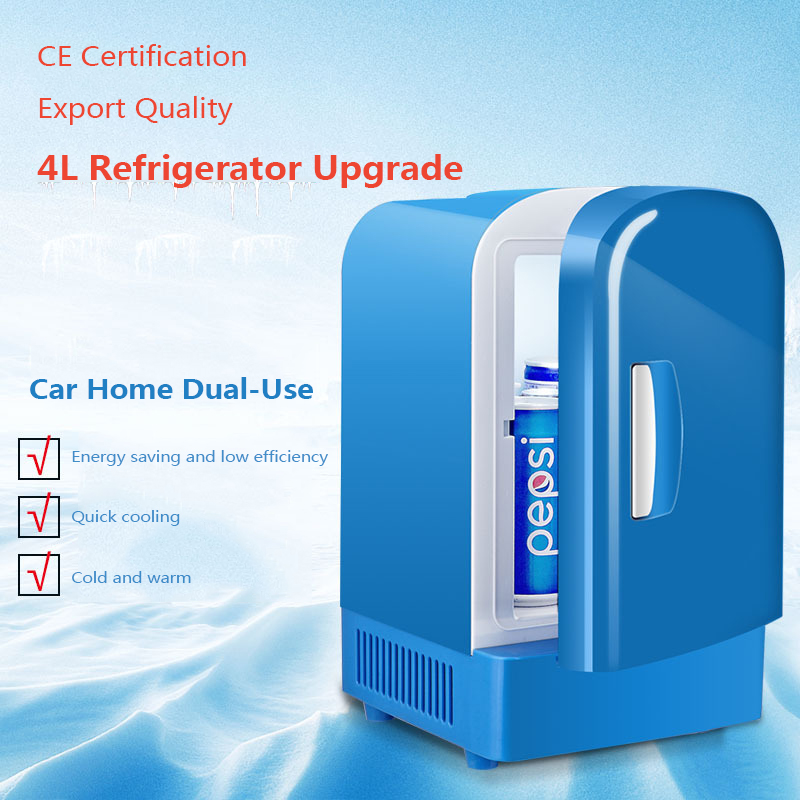 Mini Portable Car Refrigerator 4L Single Door Dual-Use Cooler Warmer Fridge Freezer Cooling Food Fruit Thermoelectric Fridge