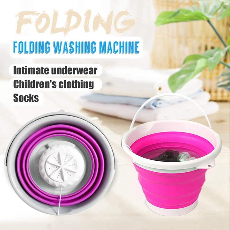 Fold-Tub Mini Washing Machine Ultrasonic Cleaning Portable Washer Usb Dormitory Mini Laundry Machine with Folding Barrel