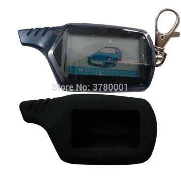 B9 2-way LCD Remote Control Key Chain + Silicone Case for Russian Two Way Car Alarm System Starline B9 / KGB FX-7 FX7 FX 7