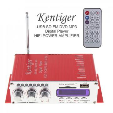 Kentiger HY-502 2CH HI-FI Digital Audio Player Car Amplifier FM Radio Stereo Player Support SD / USB / MP3 / DVD Input