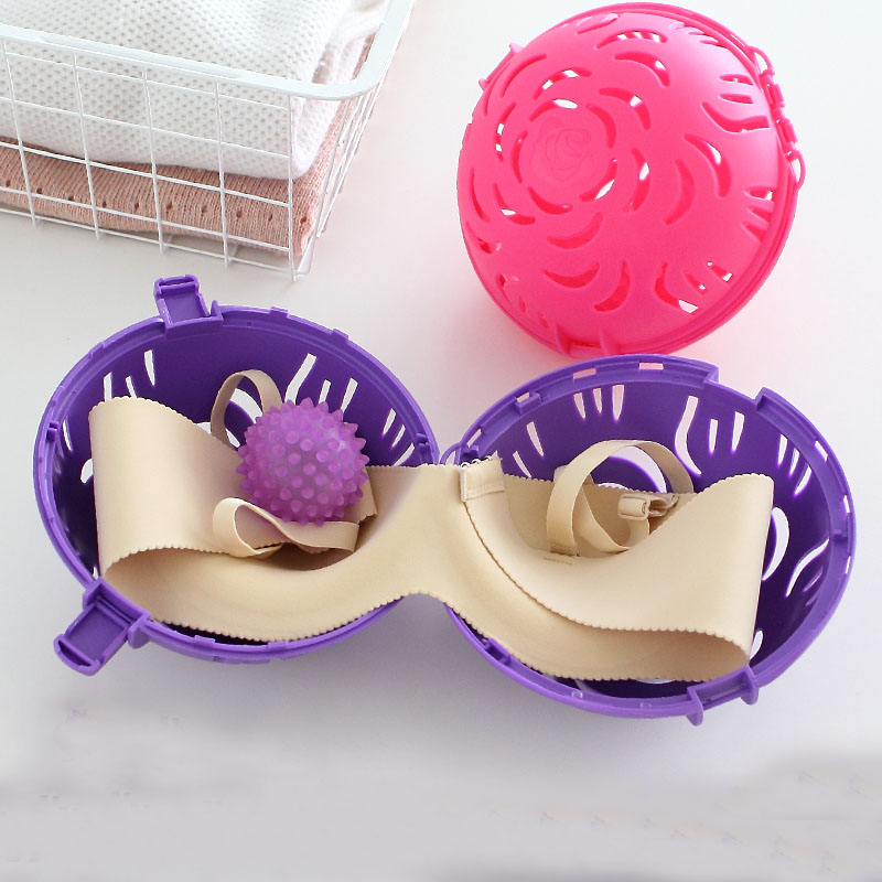 1Pc Creative Useful Bubble Bra Double Ball Saver Washer Bra Laundry Wash Washing Ball For House Keeping Clothes Cleaning Tool
