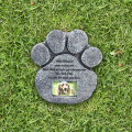 Pet Memorial Stone Paw Print Photo Frame Grave Pet Monument Tombstone For Dogs Cats Animal Funeral Tombstone