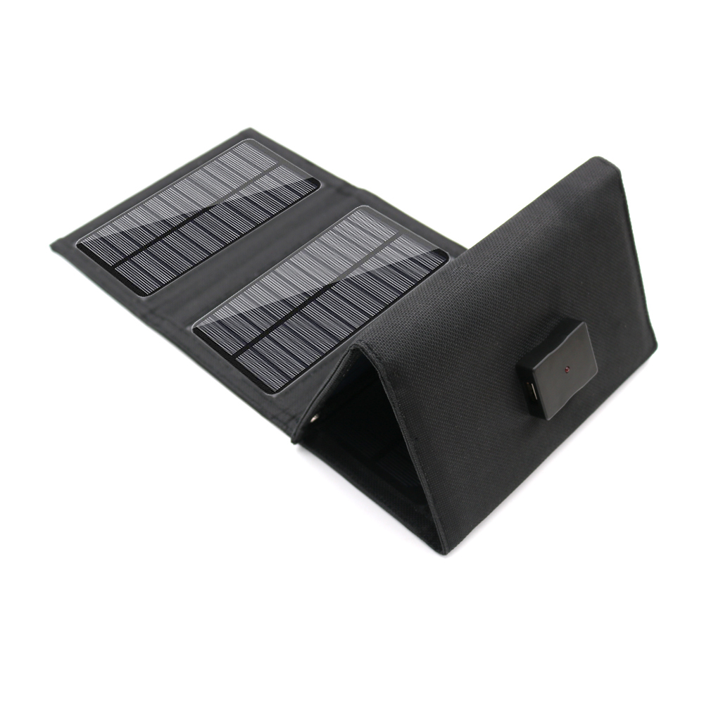Portable 5V Solar Panel 12W 15W Monocrystalline Folding Foldable Waterproof Charger Sun Power Bank for Phone Battery USB Port