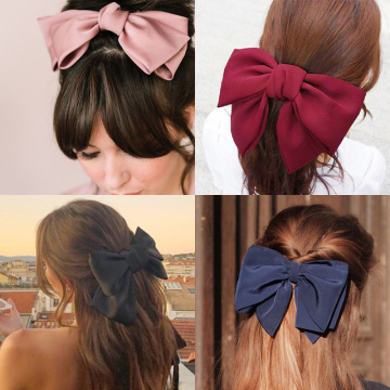 17KM Fashion Big Bow Hairpin Cute Red Barrette Pink Hair Clip Women Girls BB Hairgrip Korean Oversize Floral Hair Accessories