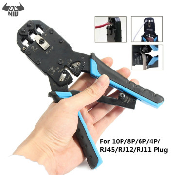 DANIU 8inch Modular Network Cable Crimper Crimping Plier Tool Wire Cutter Stripping Kit for 10P/8P/6P/4P/RJ45/RJ12/RJ11 Plug