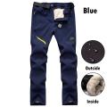 Men's Winter Outdoor Pants Tactical Waterproof Trousers Thick Warm Trekking Camping Pants Removable Fur Lined Velvet Inside 4XL