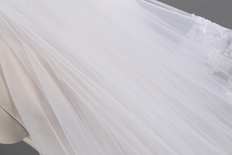 E JUE SHUNG Short Two Layer Bridal Veil Lace Appliques Wedding Veils Wedding Accessories Veu De Noiva