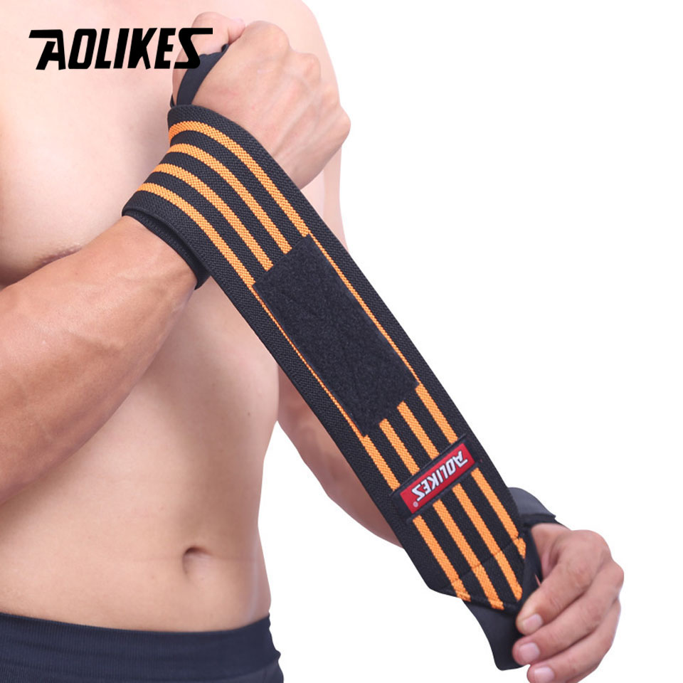 AOLIKES 1PCS Wrist Support Straps Wraps For Weight Lifting Fitness Gym Sport Wristbands