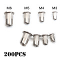 200/50 PCS Stainless Steel/Carbon Steel Flat Head Rivet Nuts Set M3 M4 M5 M6 Insert Reveting Multi Size Rivet Nuts