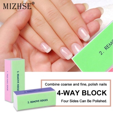 MIZHSE 1pcs Nail Buffer And Files Block 4 Way Polishing Block Sanding Nail Art Manicure Sponge Tools UV Gel Polisher Nail File