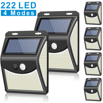 222 LED Solar Light 4Modes Outdoor Solar Lamp Powered Sunlight Waterproof PIR Motion Sensor Street Light for Garden Decoration