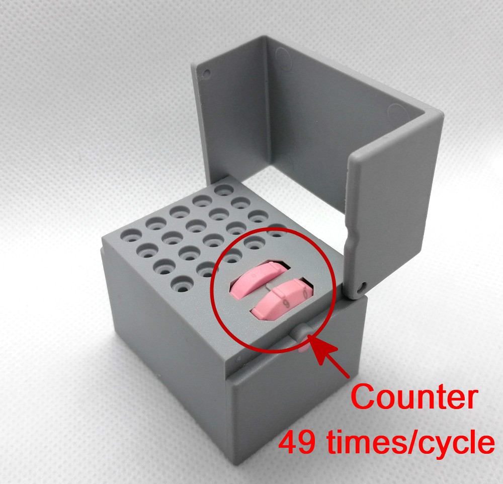 Endodontic Files Sterilization Box With Counter (49 times/cycle) With Measuring Ruler Can be Autocalivable in 135 degree