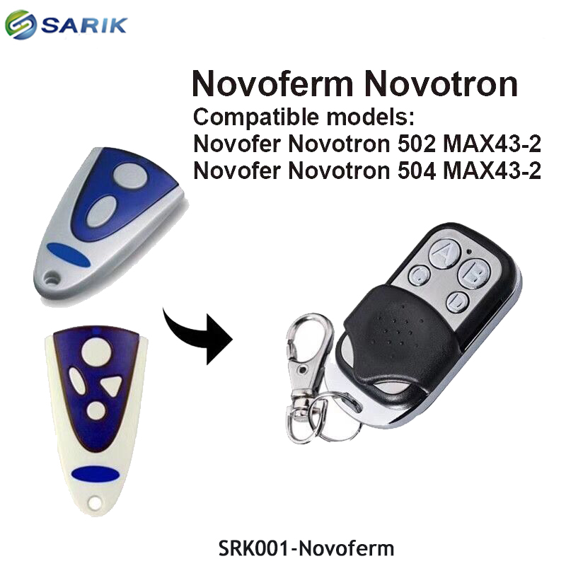 NOVOFERM 502 MAX43-2, 504 MAX43-4 replacement garage door opener 433,92mhz Rolling code duplicator