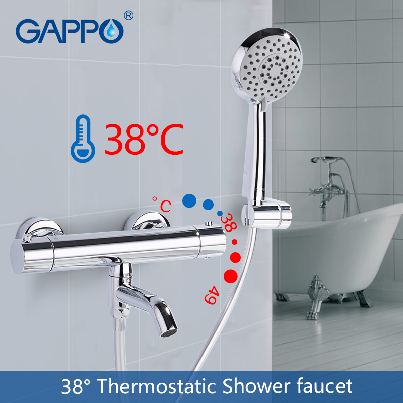 GAPPO Bathtub Faucets thermostatic shower faucet bathroom bathtub faucet taps waterfall shower head set bath shower mixer set