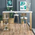 120*40*110cm Golden Iron Casting Metal Bar Counter Tall Coffee Pub Drink Table Chair Barstool Seat Home Dinning Room Furniture