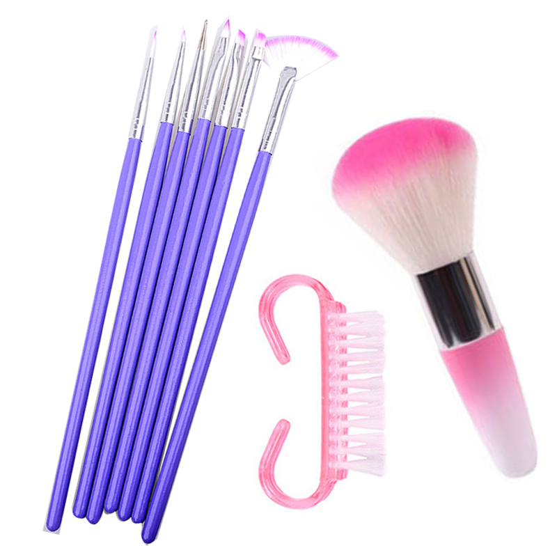 DIY Design Nail Art Dotting Tools Rhinestone Picker Painting Nail Art Pen Gel Brush Set Dust Brush Acrylic Manicure Accesories