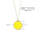 ZWPON New Monogram Enamel Blank Disk Disc Necklace Gold Fashion Women Medal Necklace Jewelry Wholesale