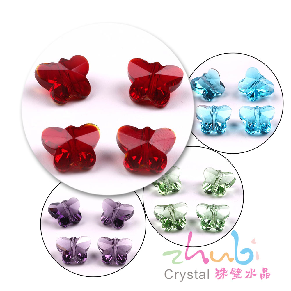 Chunky Pendant Butterfly Bead 10/14mm With Vertical Hole Faceted Glass Loose Beads Crystal DIY For Making Lampwork Accessories