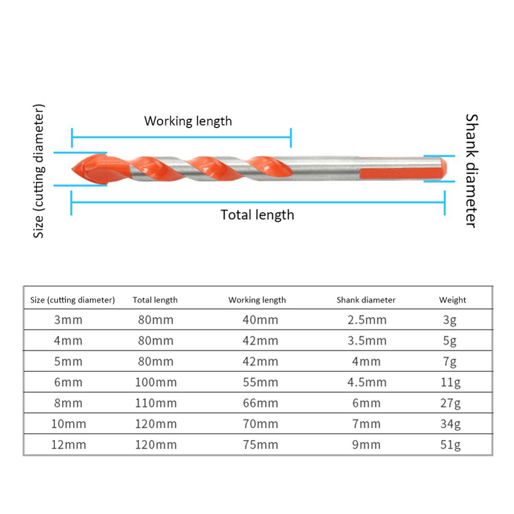 5/7 Pcs Drill Bits Multifunctional Ceramic Wall Drill Bit Set Anti-skid Shank Alloy Hole Opener Tile Glass Brick Wall Wood