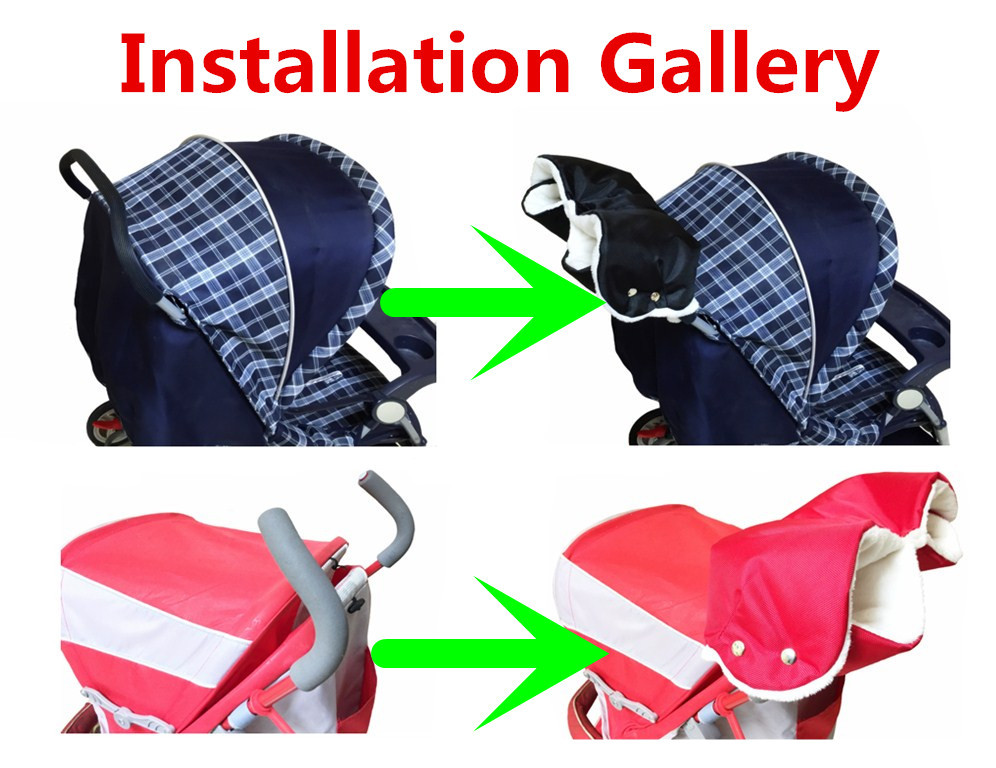 Baby Stroller Gloves Winter Pushchair Hand Muff Waterproof Pram Accessory Mitten Baby Buggy Clutch Cart Thick Fleece Gloves TC08
