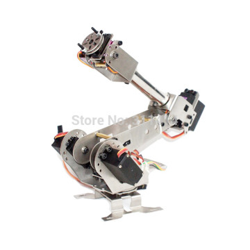 1set DIY 6DOF Metal Robot Arm 6 Axis Rotating Mechanical Robotic Arm Clamp Kit Stainless Steel Manipulator For RC Toys Models