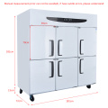 Commercial Use 6 door Upright Freezer Refrigerator Two Temperature 1600L Stainless Steel Home kitchen Equipment GT1.6L6ST 520W