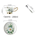 BESTEurope Camellia Bone Coffee Set British Porcelain Tea Set Ceramic Pot Creamer Sugar Bowl Teatime Tea Cup