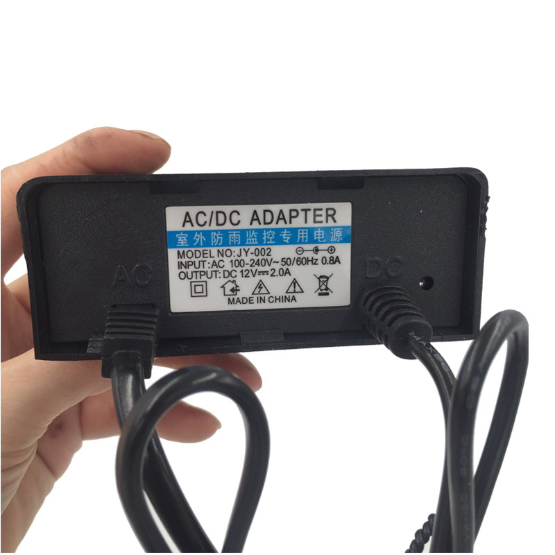 AC/DC Power Adapter 24W 12V 2A outdoor rainproof camera monitor led light switching power supply AC 100V-240V US Plug