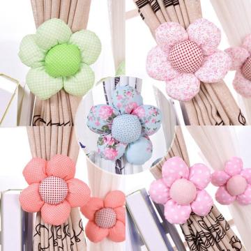1Pcs Flower Curtain Tieback Buckle Clamp Hook Fastener For Home Decor 4 Colors Curtain Poles Tracks & Accessories