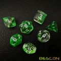 Bescon Crystal Grass 7-pc Poly Dice Set, Bescon Polyhedral RPG Dice Set Crystal Grass