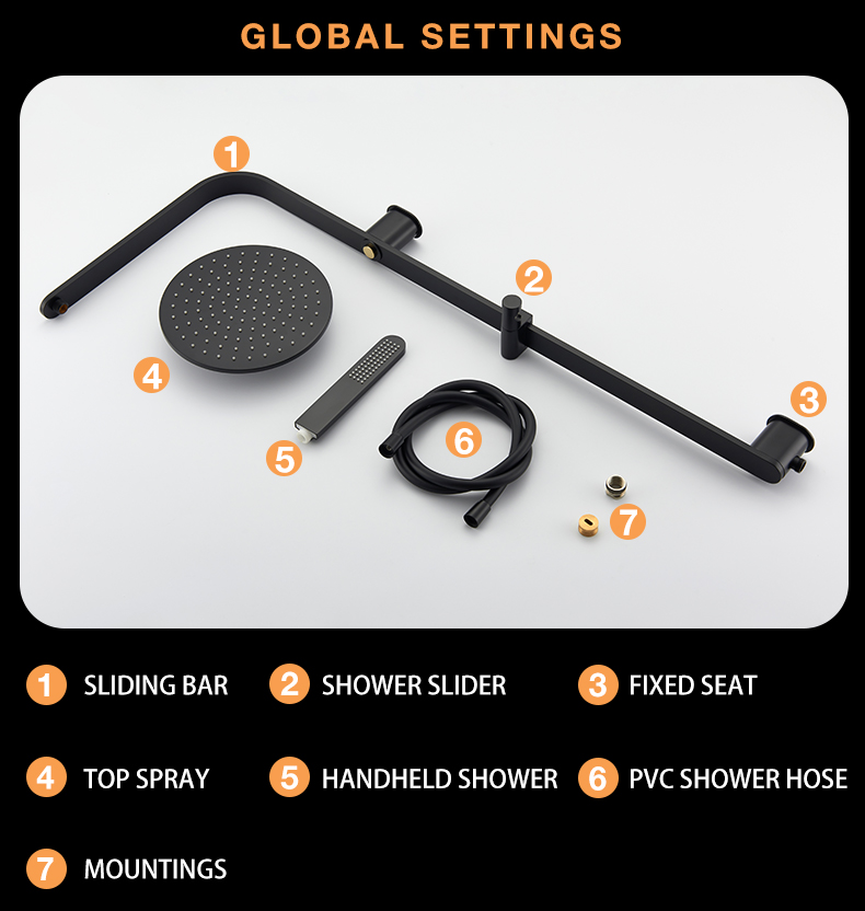 Matte Black Complete Shower System