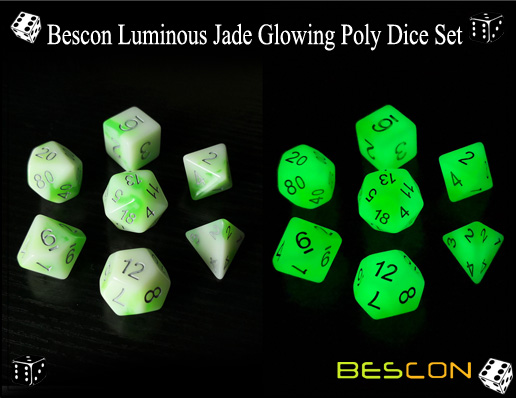 Bescon Luminous Jade Glowing Poly Dice Set-2