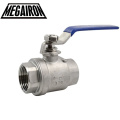 MEGAIRON Female Straight Two-pieces Full Ports Valves 316 Stainless Steel Ball Valve