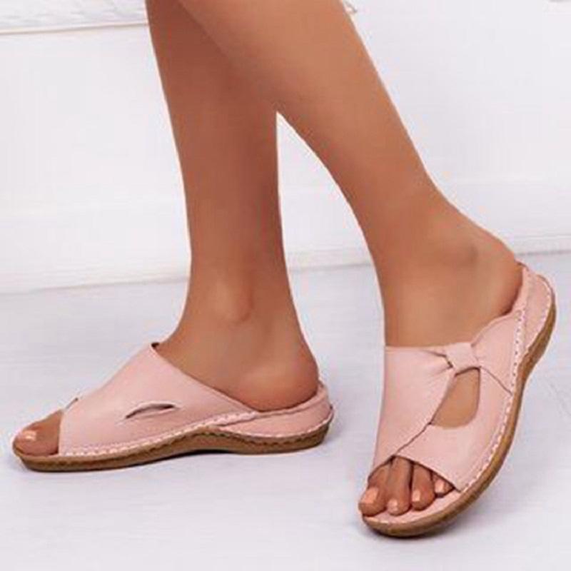 New Summer Ladies Slippers Platform Shoes Outdoor Slippers For Women Wedge Sandals Soild Color Open Toe Beach Sandals Ladies