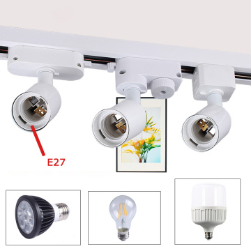 E27 Holder Track Light E27 base track lamp for spot lamp led bulb indoor lighting clothes jewel shop restaurant dining room