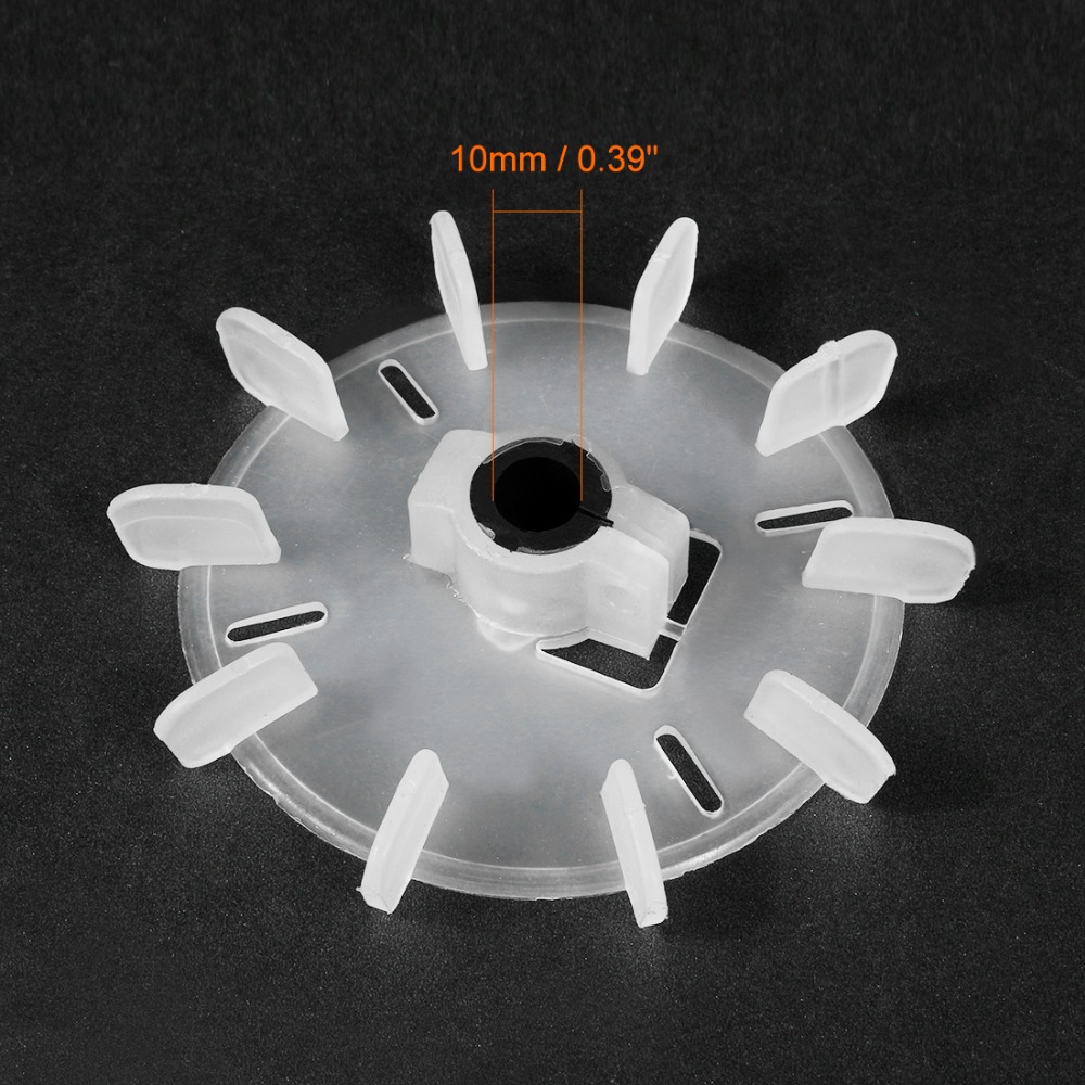 Uxcell 1Pcs 158x19mm/129x14mm/105x10mm YT90/YT71/YT63 White Plastic Round Shaft Replacement 10 Impeller Motor Fan Vane