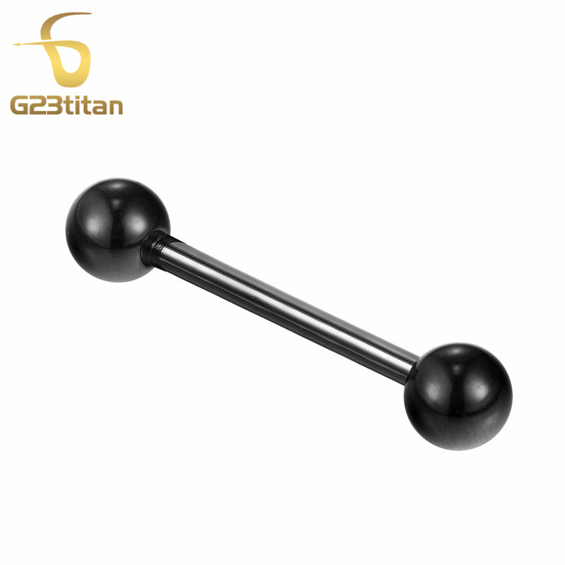 G23titan One Piece Free Shipping! G23 Titanium Straight Barbell Tongue Rings Body Piercing Jewelry SGS Certification